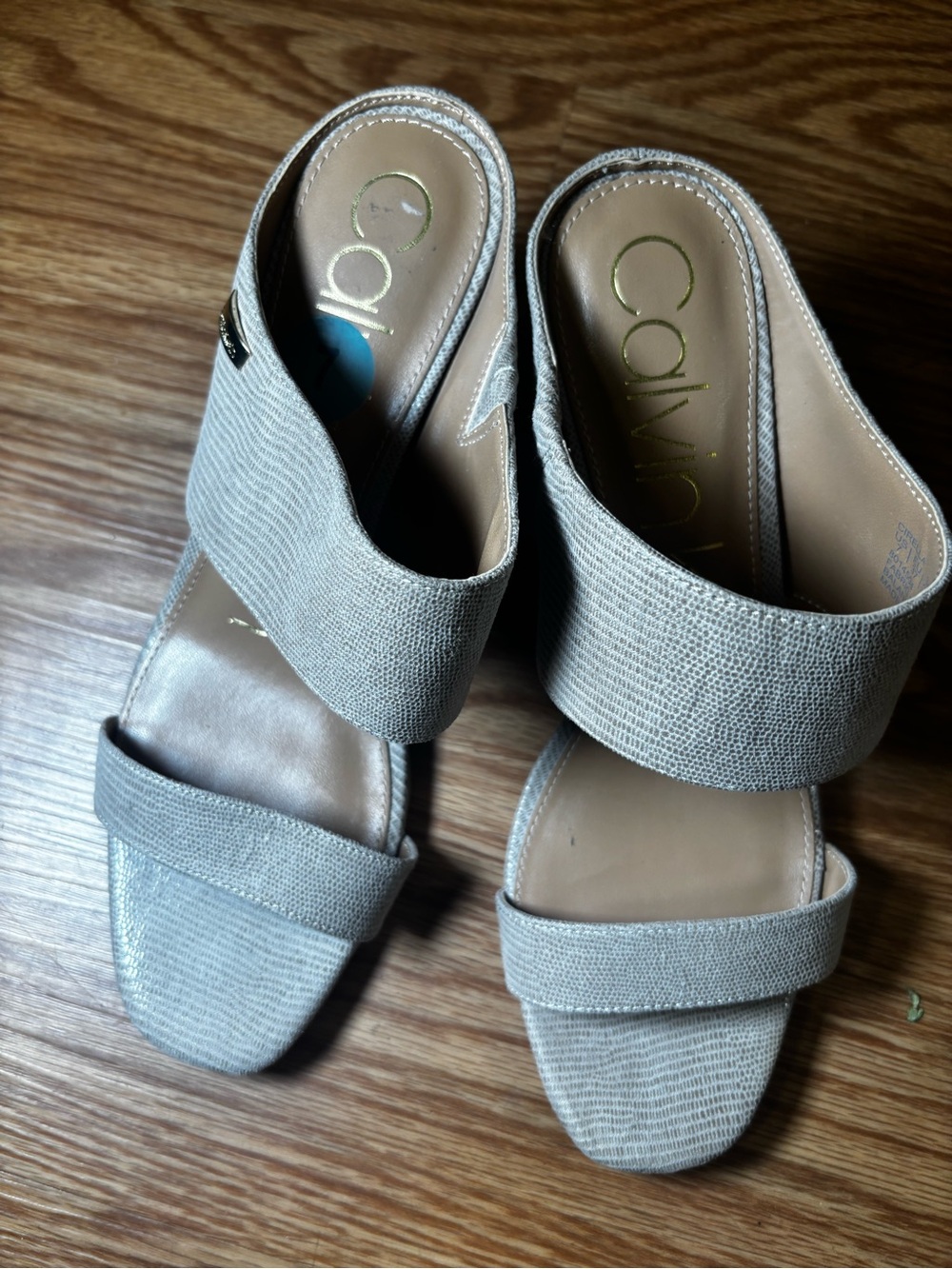 Calvin Klein Women's Taupe Slide Heels